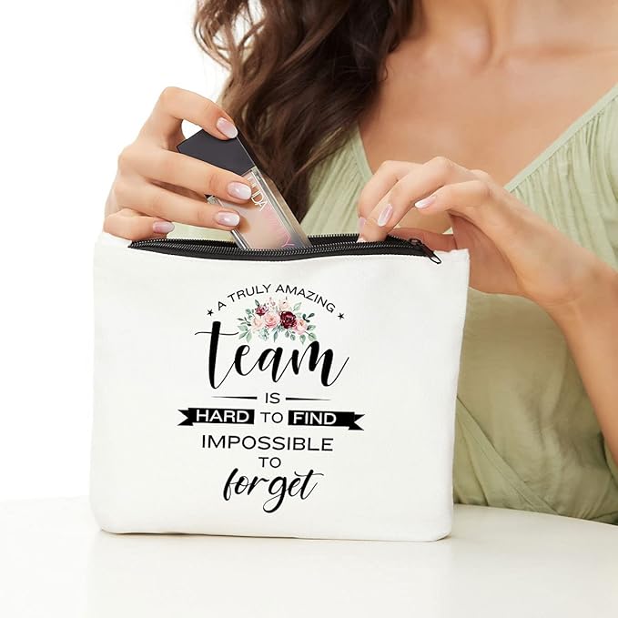 Team Gifts for Employees, Appreciation Gifts for Employees, Christmas Birthday Gifts for Coworker, Colleagues, Boss, Men, Women- Work Staff Members - Amazing Team is Hard to Find-Team Makeup Bag