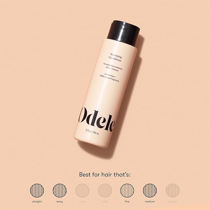 Odele Volumizing Sulfate-Free Conditioner, Adds Moisture, Shine, and Fullness for Straight or Wavy Hair Types, 32 Fl Oz