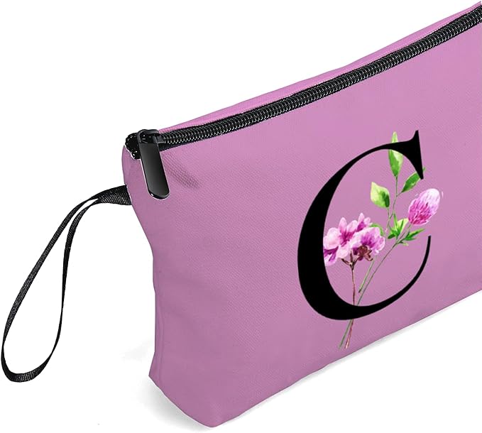 Birthday Thank You Appreciation Monogrammed Gifts for Mom Aunt Teacher Sister Friend Coworkers Bride Bridesmaid Makeup Cosmetic Bag with Mirror Mothers Day Christmas Graduation C