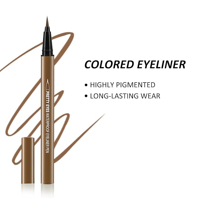 Boobeen 3pcs Liquid Eyeliner Pen, Matte Eye Liner with Precision Tip, Long Lasting Eyeliner Pencil for Bold Eye Makeup, Glides on Smoothly