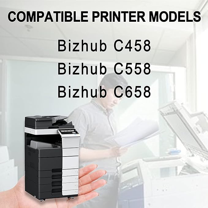 TN514 TN-514 Toner Cartridge Set (4-Pack, 1BK/1C/1M/1Y) - Lovn TN514K TN514C TN514M TN514Y Toner Cartridge (A8DA130 A8DA430 A8DA330 A8DA230) Replacement for Konica Minolta C458 C558 C658 Printer