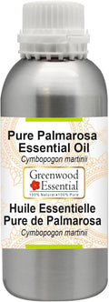 Greenwood Essential Pure Palmarosa Essential Oil (Cymbopogon martinii) Steam Distilled 630ml (21.3 oz)