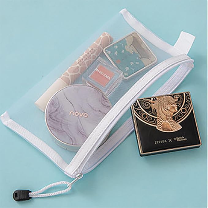 OZY 20Pieces Nylon Mesh Cosmetic Bags Zippered,Portable Organizing Pouches for Travel,Toiletries Bag for Women and Men