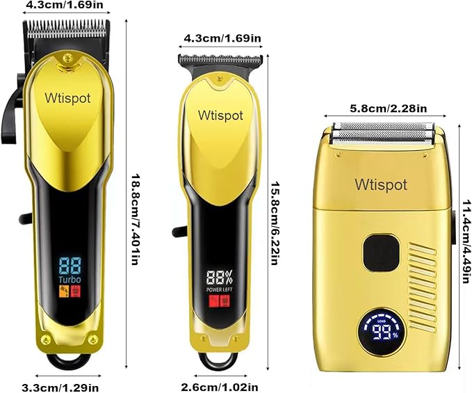 Hair Clippers Set for Men,Hair Clipper Trimmer with LED Display, Professional Cordless Hair Clipper Shaver Beard Trimmer, Hair Cutting Machine for Men, Holiday Gift for Father's Day Gift(with Apron)