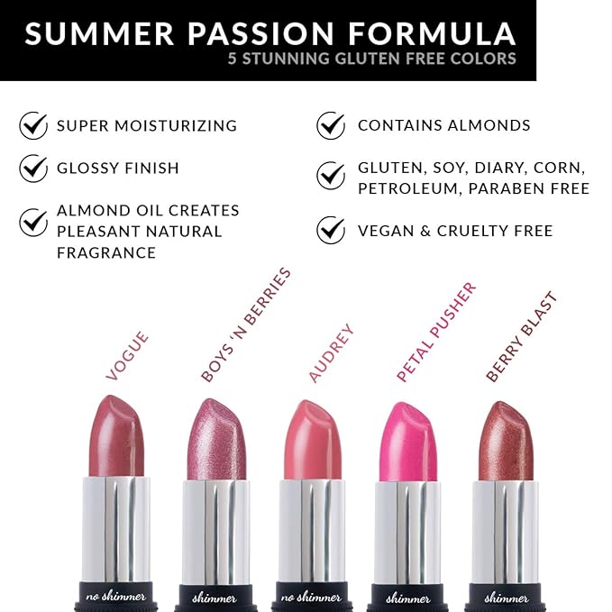 Red Apple Lipstick Berry Blast Plum Lipstick for Women - Vegan Gluten Free Natural Makeup, Semi-Sheer Hydrating Lip Stick - Organic Lip Gloss with Aloe & Almond Oil