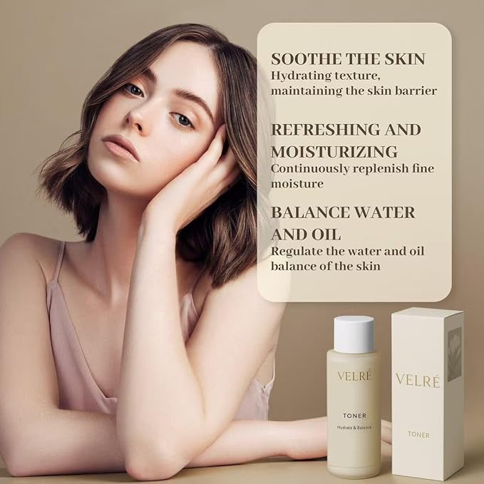 VELRÉ Rice Facial Toner, Alcohol-Free, Hydrating & Pore-Refining, with Rice Water & Botanicals, for Sensitive & Oily Skin, 150ml