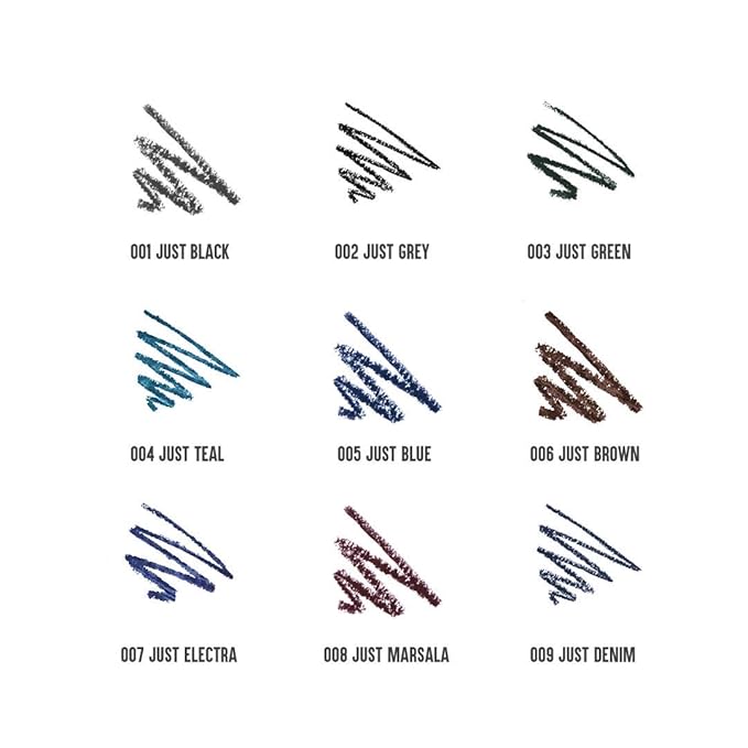 Colorbar Just Smoky Eye Pencil - Eyeliner Pencil with Built-in Smudger - Waterproof Formula - Matte Finish - 005 Just Blue - 0.04 oz