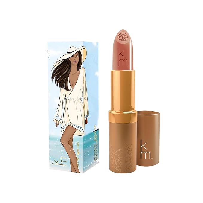 Karen Murrell Natural Lipstick - Lip Tint 45 Coconut Infusion - Sheer Buildable to Glossy Lip Tint - 100% Natural Ingredients, Moisturizes & Hydrates Lips - Paraben & Cruelty Free