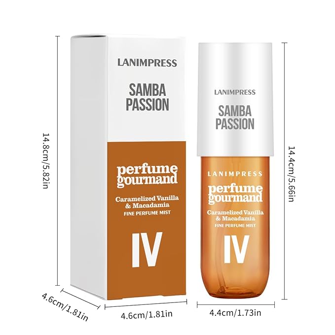 Perfume - No.4，Body Spray For Women（Eau De Perfum） Hair & Body Fragrance Mist，Amber Gourmet Tune（Roasted Macadamia Nuts+ Caramel Vanilla + Coconutblossom ） Perfumes For Women（3 fl oz）