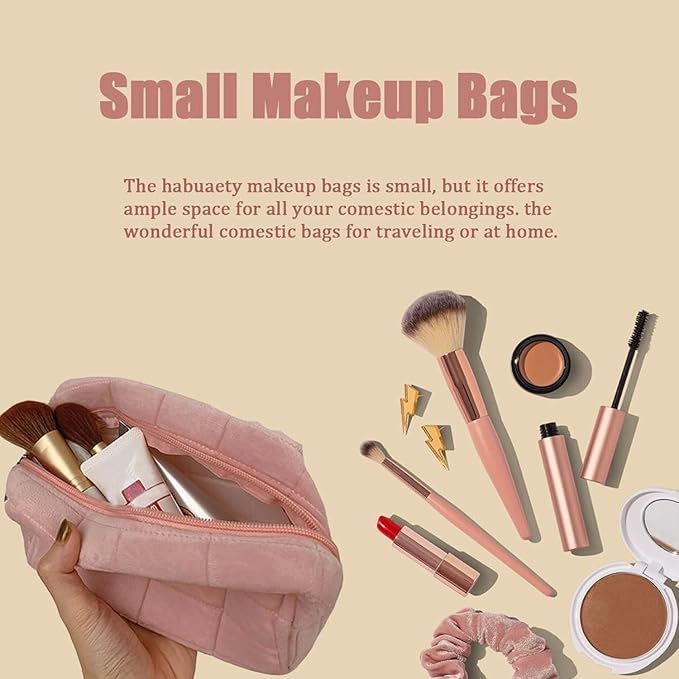 Makeup Bag Small Cosmetic Pouch for Purse Women Girls Y2k Checkered Make Up Bags