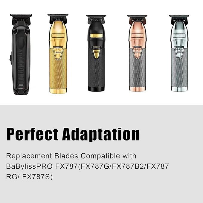 FX707B2 DLC Replacement Blades Compatible with BaBylissPRO Hair Trimmers FX787 and LoPROFX Trimmers FX726,2 Pack