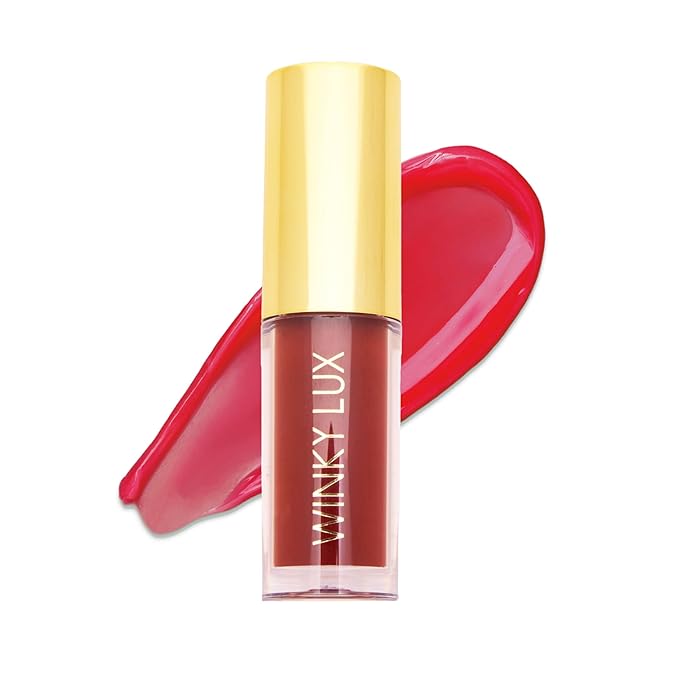 Winky Lux Enchanted Very There Lip Oil - Hydrating Nude Brown Tint with Jojoba Oil, Non-Sticky Glossy Lip Oil, Tinted Brown Gloss for Juicy Lips & Soft Vanilla Scent