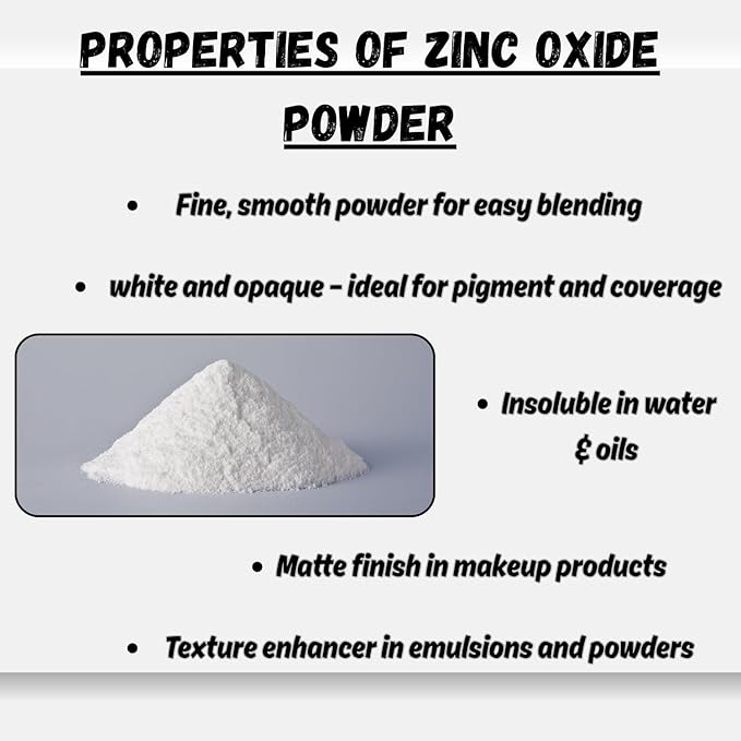 Zinc Oxide Powder 1lb - Body Cream Powder Pure Bulk Ingredients | Non Nano & Uncoated | Added to DIY Essentials Soaps Lotions | Pure & Versatile (16 Ounces) [Packaging may vary]