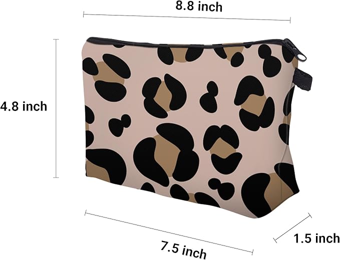 Cute Travel Makeup Bag Cosmetic Bag Small Pouch Gift for Women (Big Leopard)