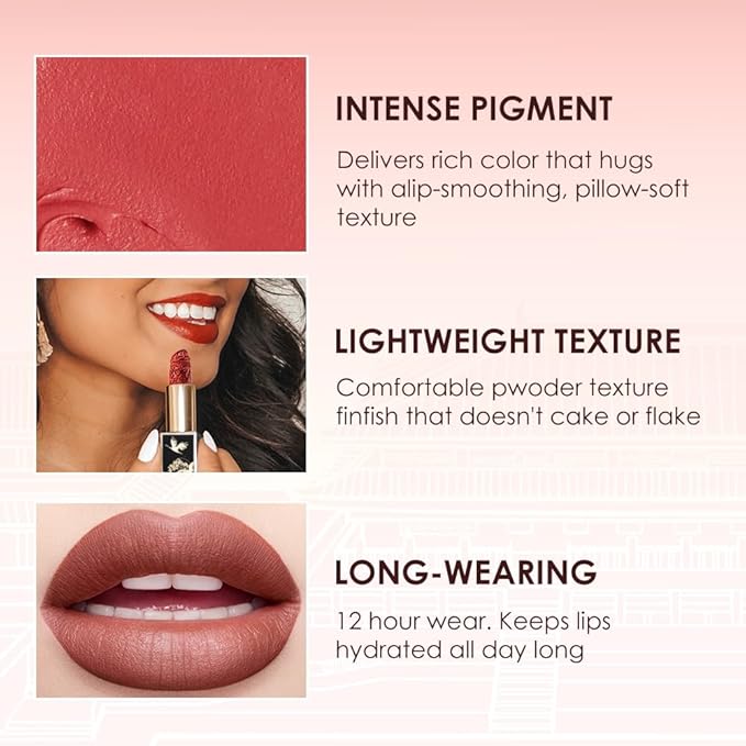 Catkin Lipstick Gift Set for Women, Full Coverage Moisture Sheer Finish, Long Lasting Weightless with Hydrating Smooth Creamy Texture 0.13 oz x 3pcs