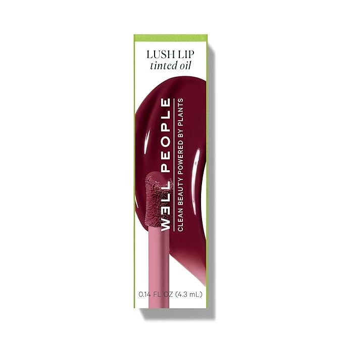 Well People Lush Lip Tinted Oil, Moisturizing Lip Oil For Nourishing & Conditioning Lips, Adds Sheer Color, Vegan & Cruelty-free, Dewy Iris