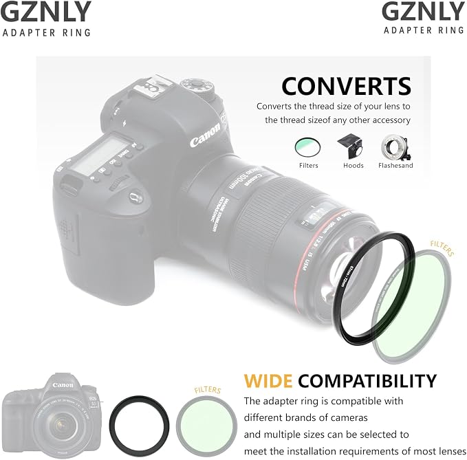 86mm to 95mm Step Up Ring Filter Adapter Black Metal Step up Adapter Rings - Image 4