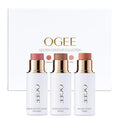 Ogee Face Stick Trio - Golden Contour Stick Makeup Collection - Certified Organic Bronzer, Blush Stick, and Highlighter Stick for a Flawless Look