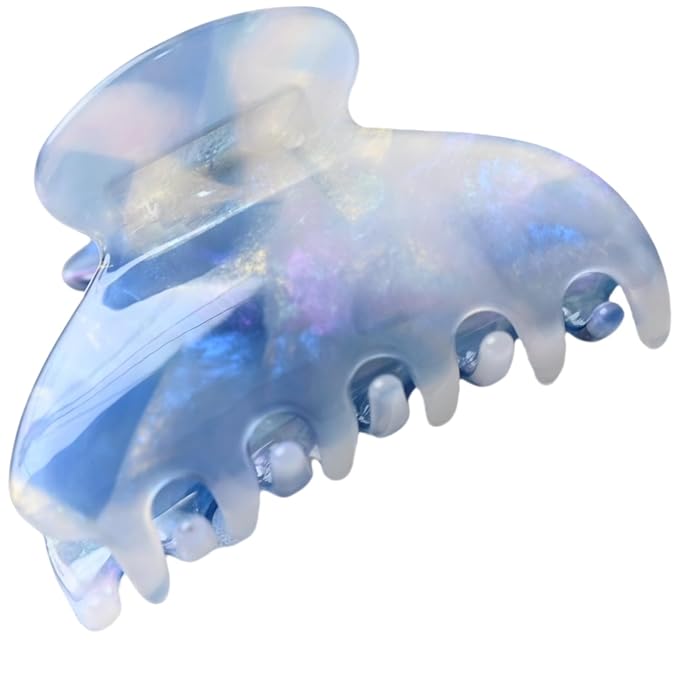 Handmade Celluloid Acetate French Design Barrettes Tortoise Shell Claws Hair Claw Luxury Fashion Accessories Hair Clip for Women (aespa blue)