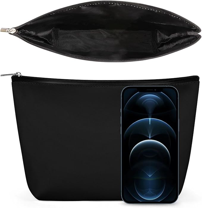 Women's Makeup Case, Large Zipper Cosmetic Case, Toiletry Bag, Travel Cosmetic Toiletry Bag Black