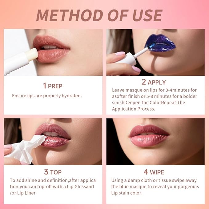 Lip Stain Peel Off – Long Lasting Waterproof Lip Tint, Smudge Proof Transfer Resistant Lip Stains Tattoo,High Pigment Matte Lip Color, Kiss Proof Peel Off Lip Stain Masque,All-Day Stay Lip Makeup 02#