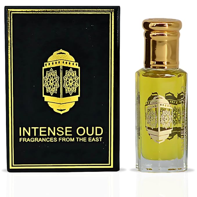INTENSE OUD Platinum Sand Long Lasting Arabian Perfume Oils for Women 12ML (0.40 OZ) Fragrance Oil with Sweet Peach, Warm Amber & Creamy Vanilla - Concentrated Perfume Oil in Black Gift Box