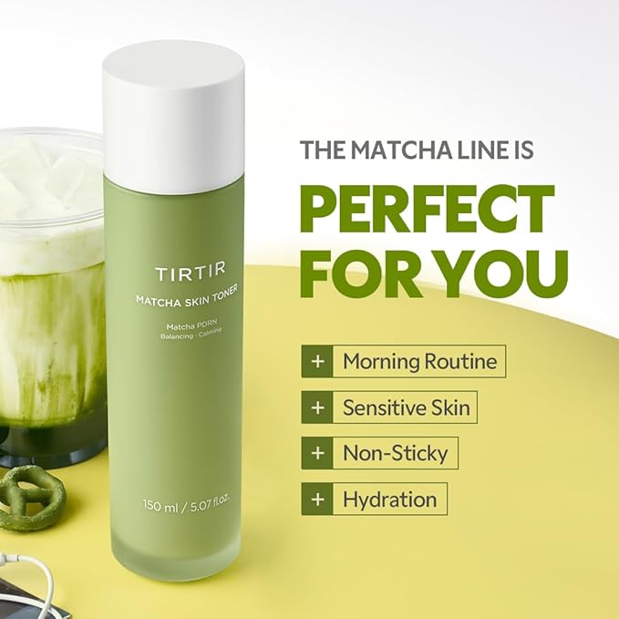 TIRTIR Matcha PDRN Skin Toner 5.07 Fl Oz | Hydrating Korean Daily Anti-Redness Skin Care Soothing Facial Toner for Sensitive Skin