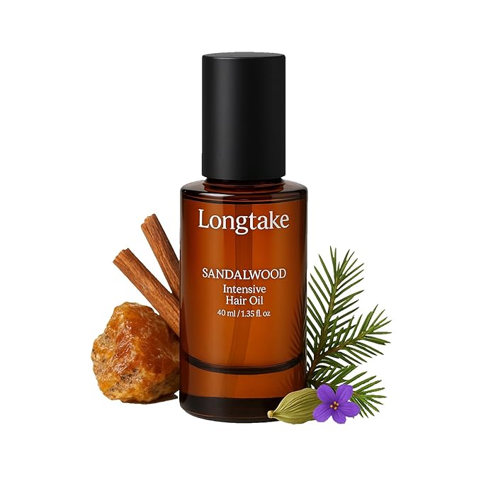 Sandalwood Intensive Perfume Hair Oil 1.35 Fl Oz, 40MLㅣHeat ProtectionㅣAnti-frizzㅣSplit end repairㅣ For all types