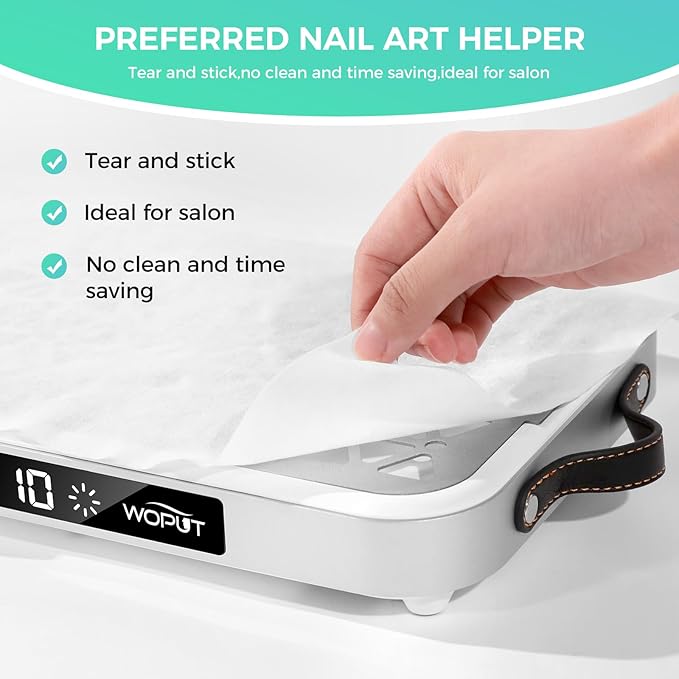 Nail Dust Collector, 1600PA Professional Nail Vacuum Dust Collector Fan with Filter Papers (30 Pcs) for Acrylic Nail Polishing & Manicure at Nail Salon & Home - White
