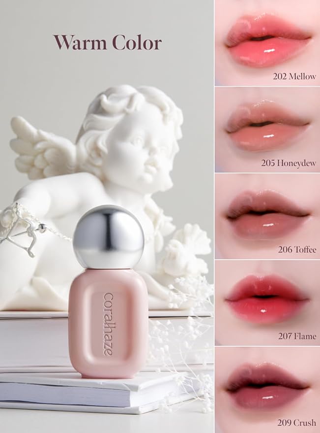 Dew Drop Tint #210 Abyss 4.5g, Glossy, Lightweight Lip Stain, Glass-Like, High Shine, Moisturizing Lip Oil, Long Lasting Color, Hydrating Gloss, Dewy Finish, Korean Beauty Makeup