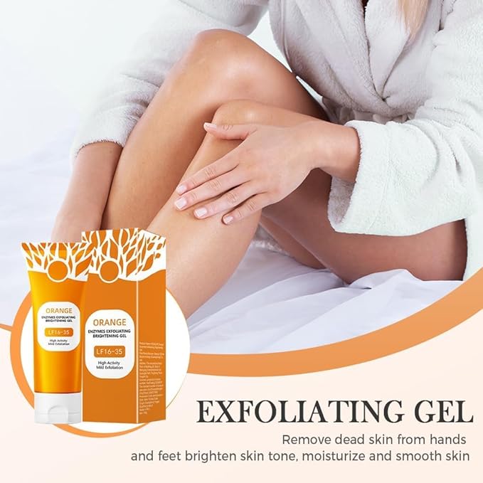 Orange Exfoliating Gel for Face and Body, 2025 New Deep Pore Orange Peeling Scrub, Cleaning Pores, Remove Blackheads Moisturize Cleansing (orange color, 2PCS)