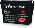 Sazuwu Grandma Black Makeup Bag Mothers Day Birthday Gifts for Grandma from Granddaughter Grandson Cosmetic Bag Nana Gifts from Grandkids Travel Pouch