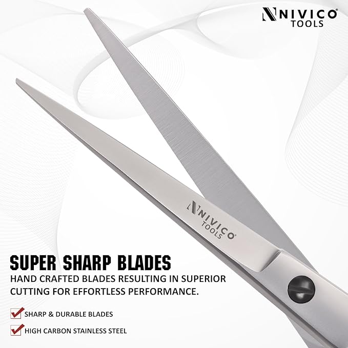 Professional 6.5” Hair Cutting Scissor with Comb– Sharp and Hairdressing Scissors Barber Shears Stainless Steel Hair Cutting Shears for Men & Women Precision Blades for Salon with Adjustment Screw