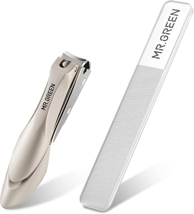 MR.GREEN Baby Safety Nail Clippers Nail Care Clippers Fingernail Cutter Newborn Baby Convenient Nail File Manicure Tools (Baby Nail Clipper+Nano Glass File)