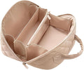 Petition Makeup Bag, 180° Open Lay-Flat Cosmetic Case, Large Capacity Compartment Makeup Bag, Lightweight, Soft and Fashion for Bottles & Brushes (Beige)