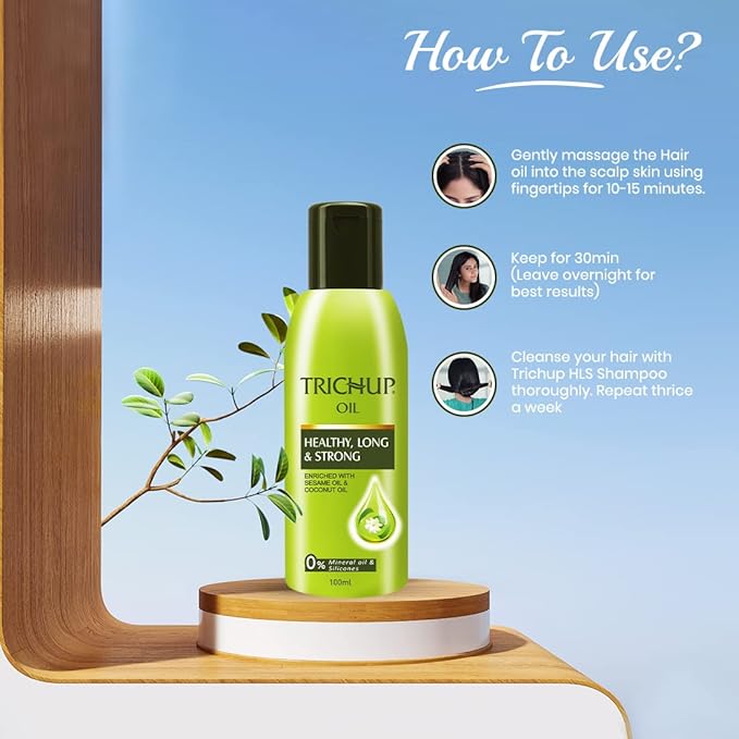 Herbal Hair Growth Oil with Neem, Aloe Vera, Coconut & Sesame | Ayurvedic Anti Hair Fall Treatment for Women & Men | Strengthens Roots, Reduces Breakage, Healthy Hair – Pack of 2 (3.38 fl.oz Each)
