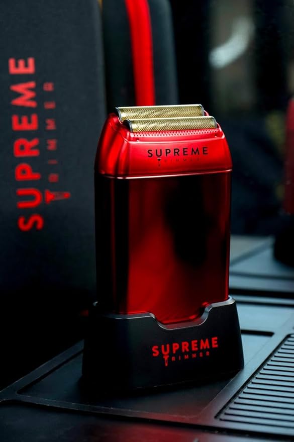Supreme Trimmer 3-in-1 Barber Kit | Vader Clipper, Vader Trimmer & Crunch Foil Shaver | Men's Professional Beard Trimmer, Brushless Motor Clippers & Waterproof IPX6 Shaver | Red