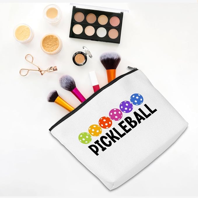 Pickleball Gifts Makeup Bag Accessories Cosmetic Bag Zipper Pouch Pickleball Lover Gifts for Girls Women Fans Player Coach Colleague Christmas Birthday Gifts