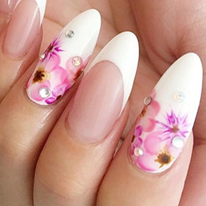 Wokoto 8 Pc Ombre Nail Brush Set - Acrylic & Gel Nail Art Kit with Gradient Painting & Flower Drawing Brushes