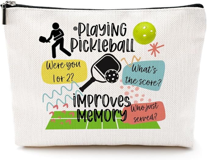 Pickleball Gifts Funny Makeup Bag Pickleball Accessories Cosmetic Bag Pickleball Zipper Pouch Pickleball Lover Gifts for Women Lovers Player Coach Grandma Mom Christmas Birthday Gifts