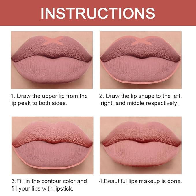 evpct 1Pcs Nude Beige Brown Matte Lip Liner and Lipstick Set Kit for Women, 24 Hour Waterproof, Dual-Ended Lipstick and Lip Liner Combo