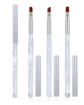 3PCS Nail Polish Clean Up Brush, Round&Falt&Angled Acetone Resistant Nail Brush for OPI Nail Polish Remover, Fingernail Cleaning Brushes at Home Nail Art and Designs(Calligraphy White)