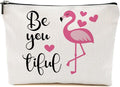 Flamingo Makeup Bag - Summer Cosmetic Bag, Animal Lover Gifts for Women, Themed Toiletry Bag for Graduation or Birthday