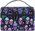 Makeup Bags, Stars Purple Skulls Makeup Organizer Bag Makeup Case Cosmetic Toiletry Bag for Girl Women Ladies