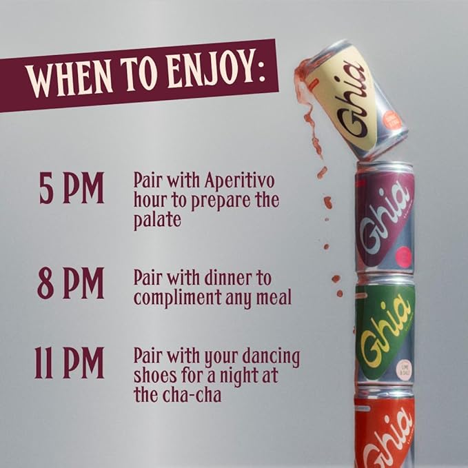 Ghia Non-Alcoholic Le Spritz | Blood Orange 8-Pack | Canned Mocktail & Cocktail Mixer, Zero Proof Sparkling Apéritif with Soothing Herbal Extracts | No Sugar, No Artificial Flavors, Caffeine-Free