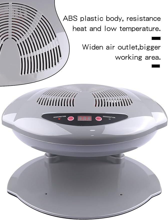 Kalolary Nail Lamp, 400W Air Nail Dryer Nail Fan Hair Dryer for Hands and Feet Nail Polish Automatic Sensor Warm Cool Breeze Use at Home and Salon (Grey)