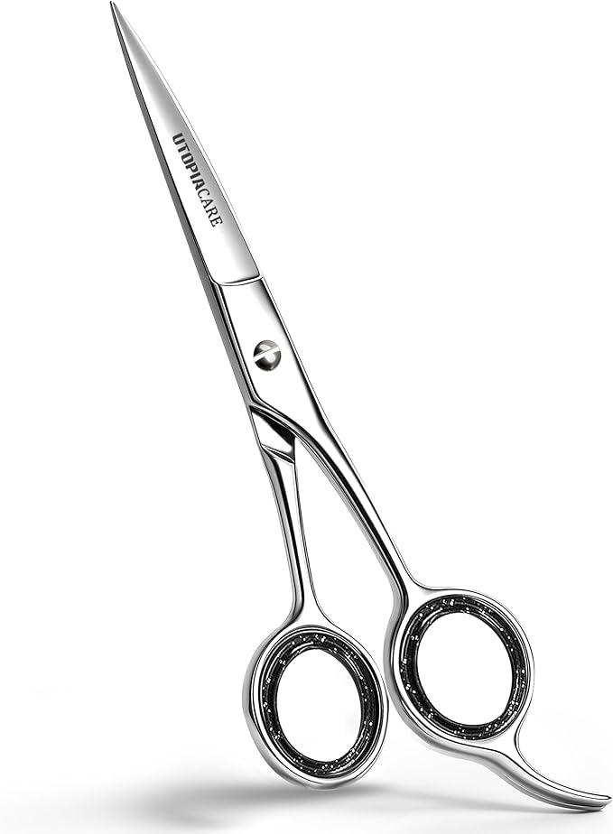 Utopia Care Hair Cutting and Professional Hairdressing Scissors 6.5 Inch, Premium Stainless Steel Shears with Smooth Razor and Sharp Edge Blades for Salons, Men, Women and Kids, Silver