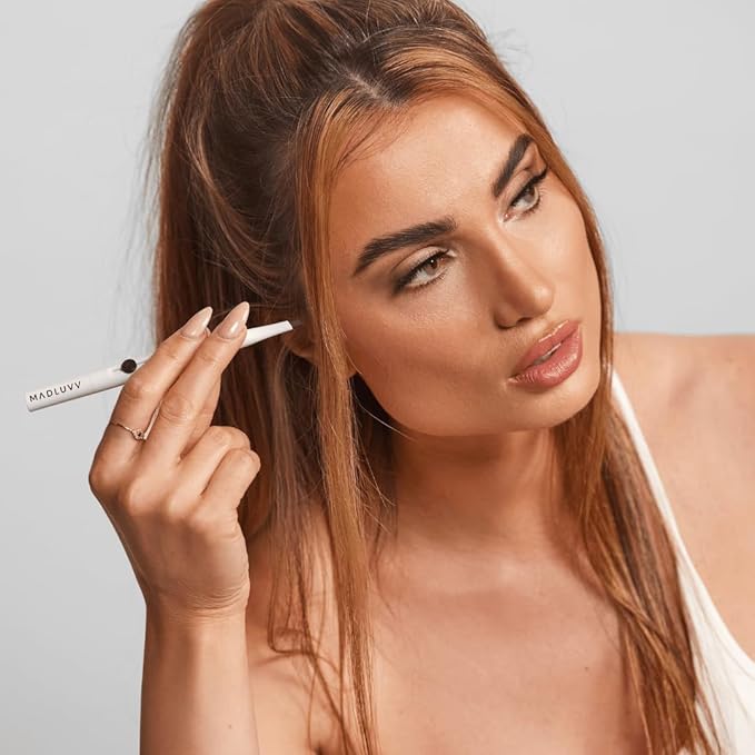 MADLUVV Exacto Brow Pencil for Flawless, Long Lasting, Realistic Brows with Dual-Ended Design Featuring Retractable Blade Tip for Precise Hair Like Detail and Blending Brush - Taupe