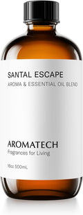 AromaTech Santal Escape Aroma Essential Oil Blend: Luxury Hotel Inspired Aromatherapy with Ocean Air, Sandalwood, Iris for Ultrasonic Diffusers & Nebulizers - 16 fl oz, 500 mL
