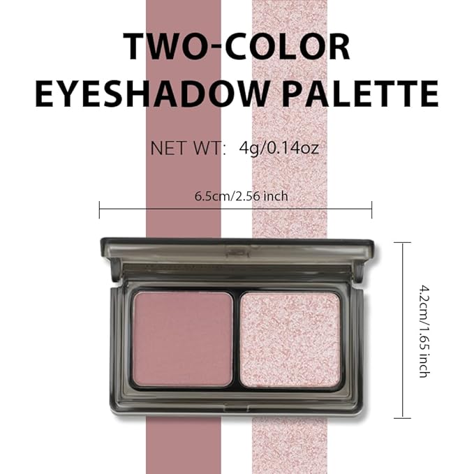 AMY'S DIARY 2 Color Mauve Rose matte +Champagne Pink Shimmer matte taupe Eyeshadow Palette – Rose Pink eye shadow for Eye Makeup, Long-Lasting & Highly Pigmented, Vegan & Cruelty-Free